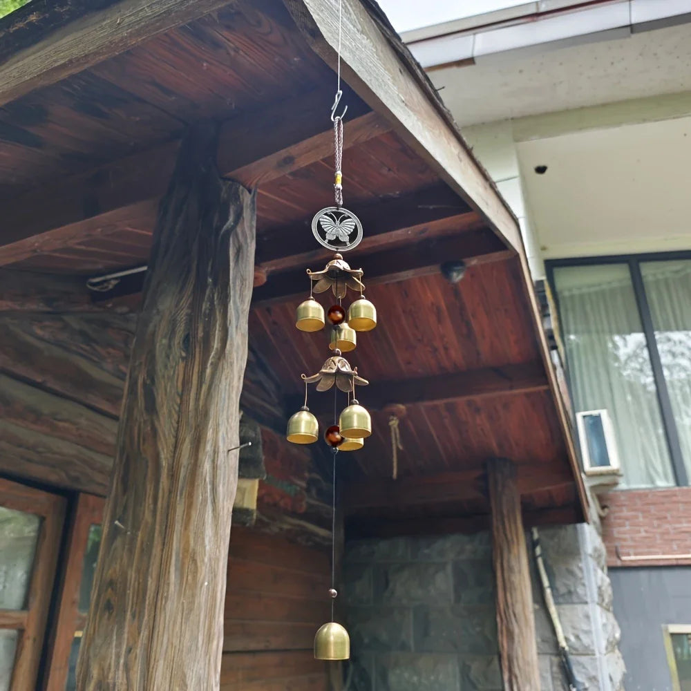 LuxeTone Double Bell Wind Chime – Elegant Metal Decor for Any Space