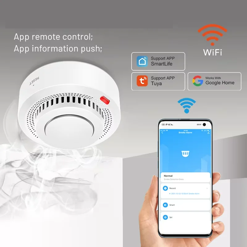 WiFi Smoke Alarm with 85dB Alert – Smart Fire Detection System