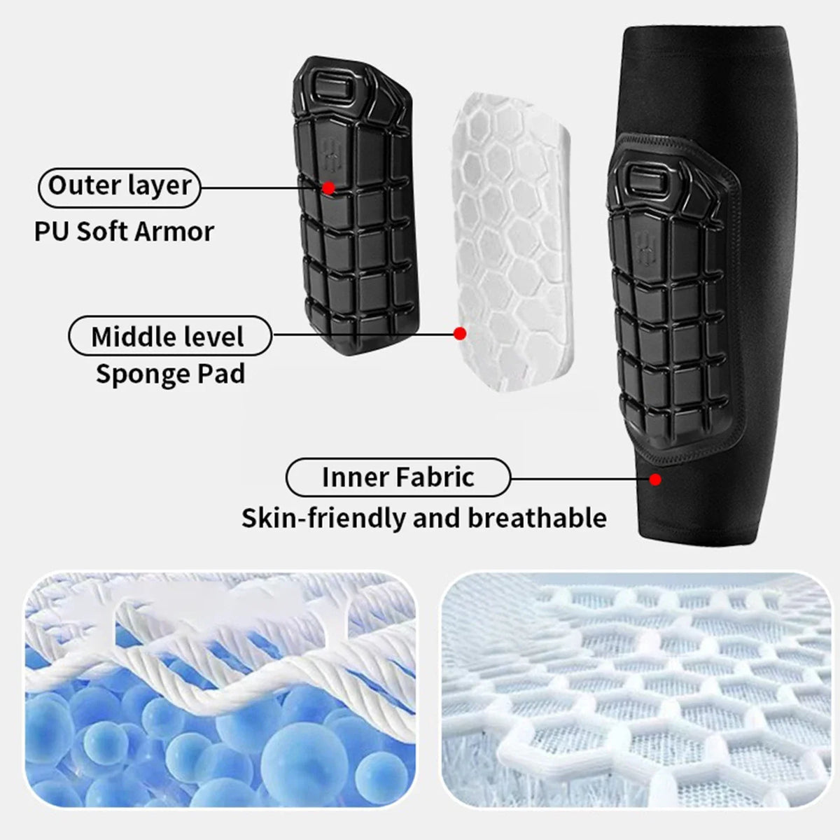 EliteGuard Soccer Shin Protectors with Advanced Padding - Breathable, Lightweight Design for Ages 13+