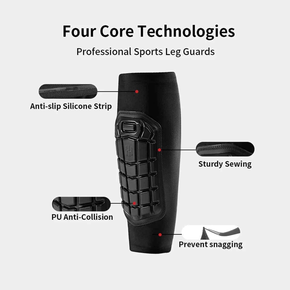 EliteGuard Soccer Shin Protectors with Advanced Padding - Breathable, Lightweight Design for Ages 13+