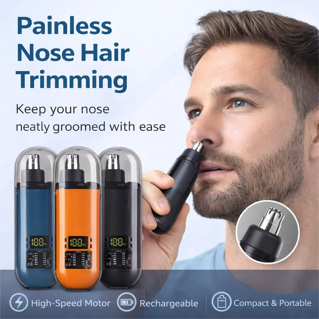 EazyTrim Rechargeable Nose & Ear Hair Trimmer – Compact Grooming Tool