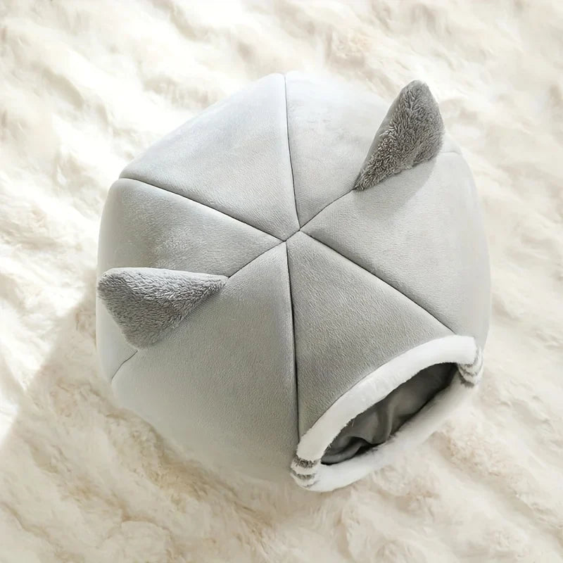 PurrNest Cozy Cat Hideaway – Soft Plush Bed with Washable Cover