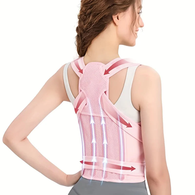 FlexiAlign Adjustable Posture Support for Men & Women – Breathable Back Brace for Daily Comfort