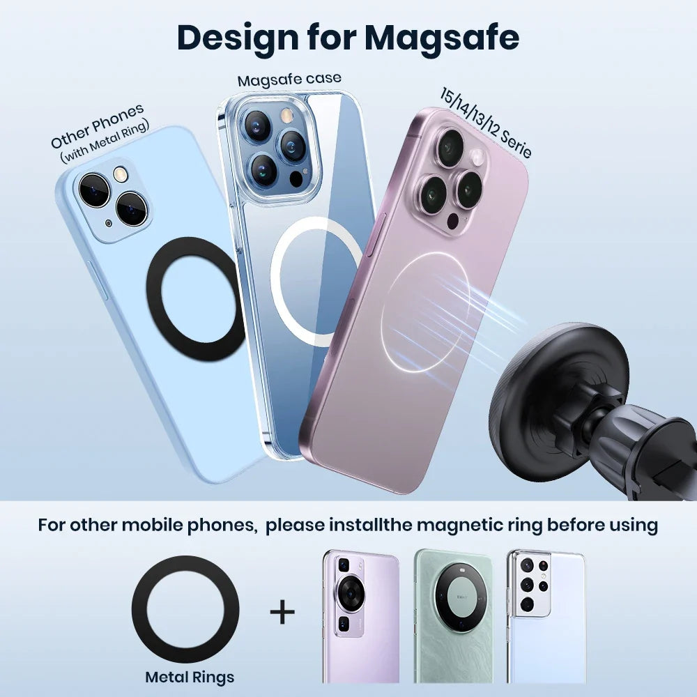 MagnaGrip Auto Phone Holder | Universal Vent Mount for All Devices