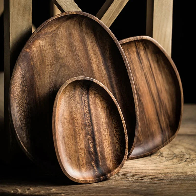 Versatile Walnut Serving Tray for Home and Office Use