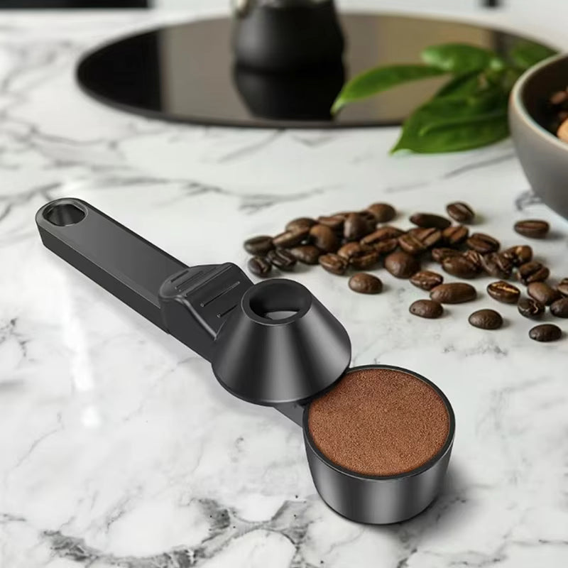 Precision Coffee Scoop with Sliding Handle and Funnel Design