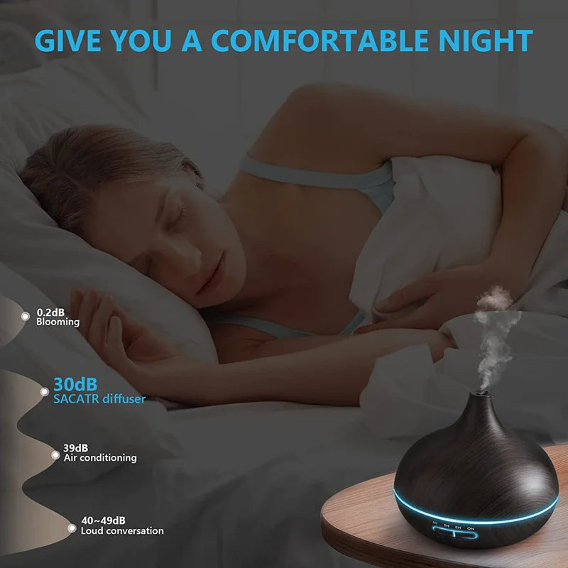 AromaGlow 550ML Aroma Diffuser with Remote & Colorful LED Lights