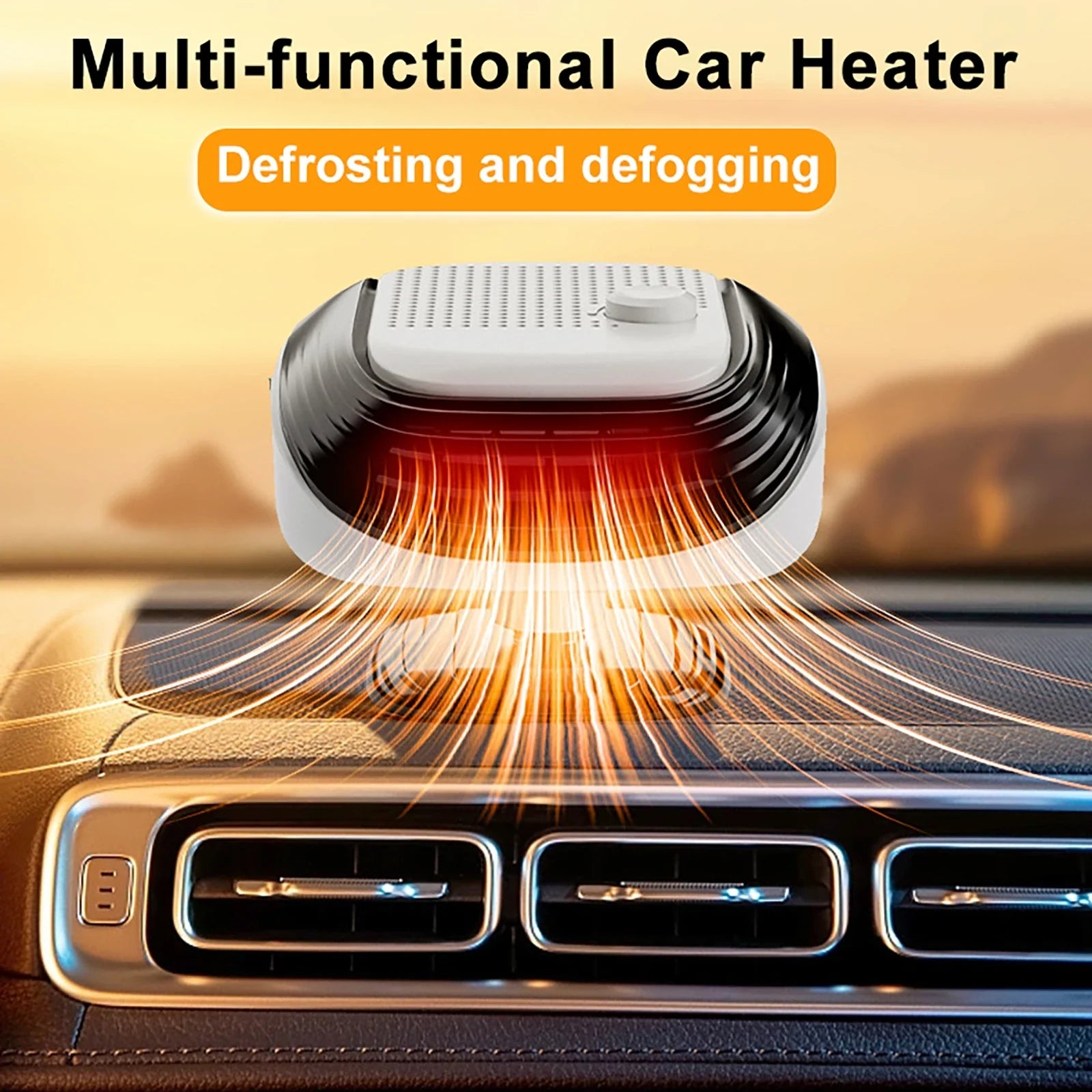 EcoHeat 12V Compact Car Heater & Windshield Defroster – 120W Fast Heating Solution for Cars and SUVs