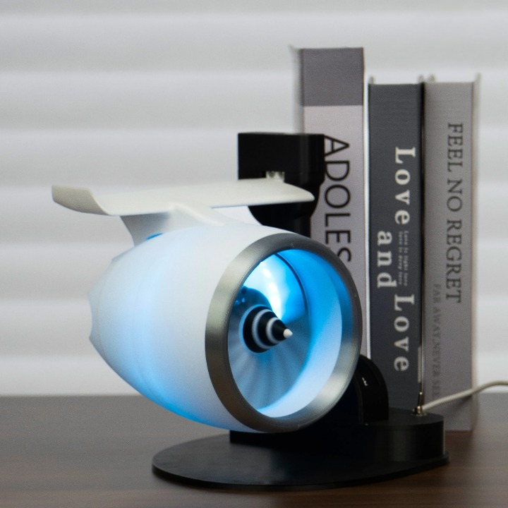 RGB Lighting Mist Humidifier in Turbojet Fan Design