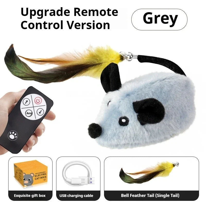 PouncePro Interactive Plush Mouse Toy for Cats & Kittens