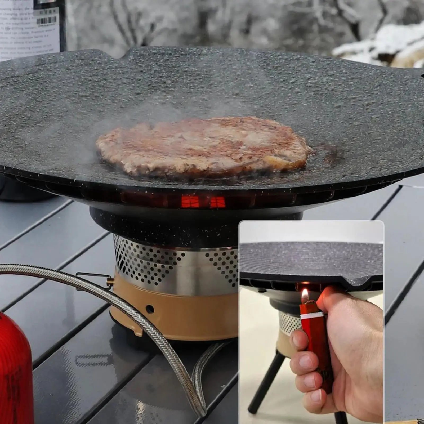Aluminium Camping and BBQ Grill Pan with Handles – Portable Design