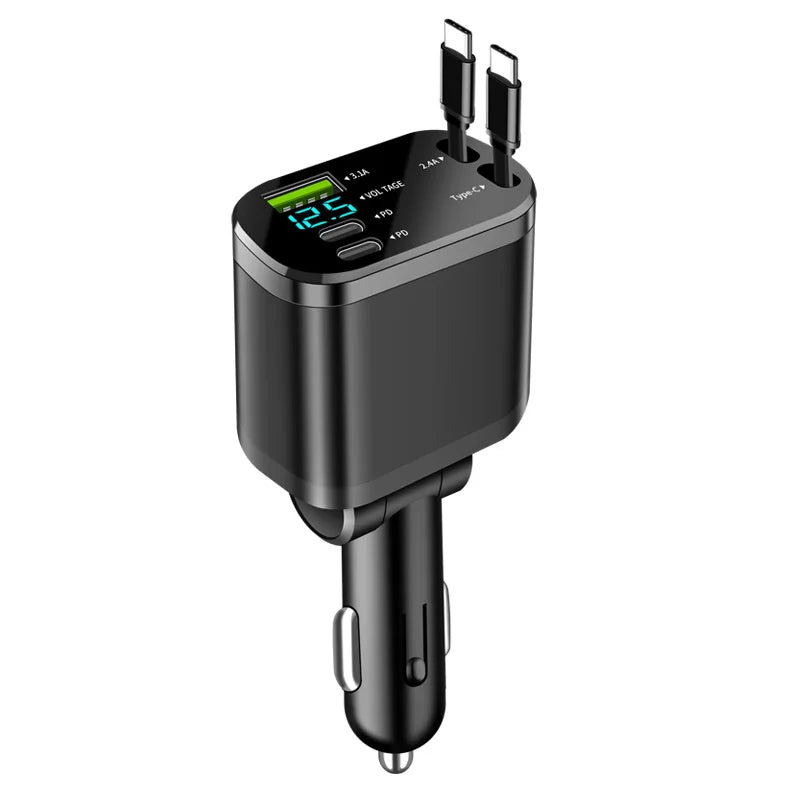 Versatile 5-in-1 Vehicle Charger with USB-C Fast Charge
