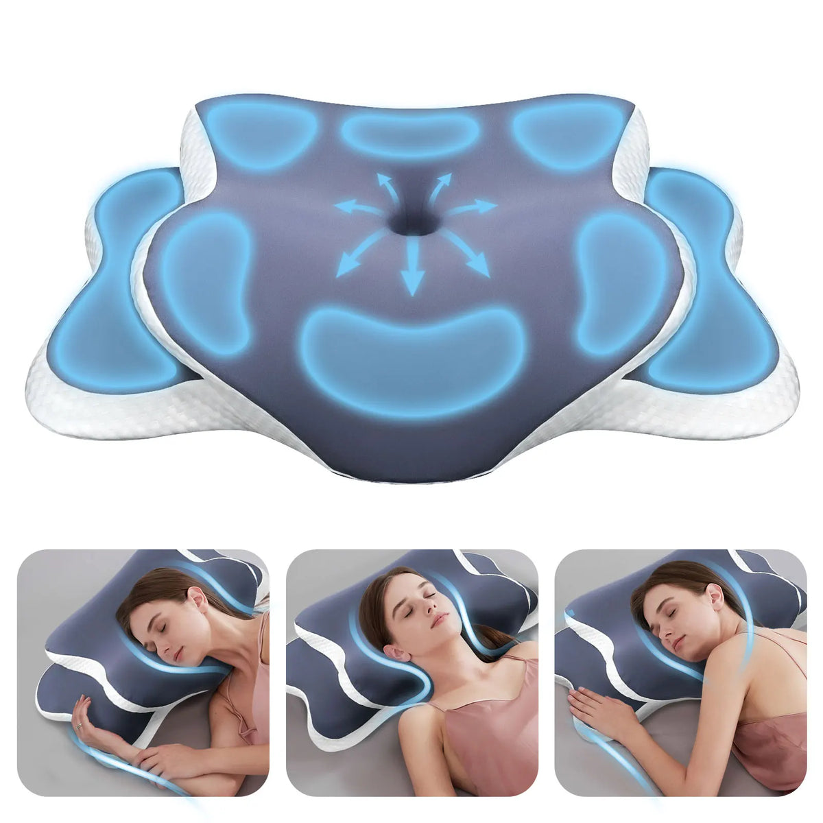 ErgoRest Contoured Memory Foam Pillow – Supportive Neck & Head Comfort