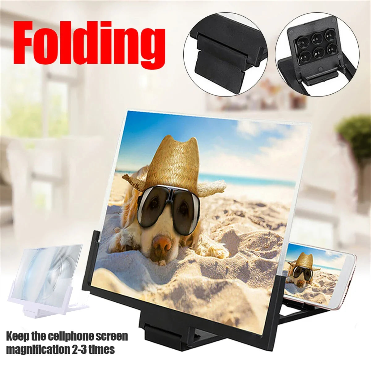 VisionMax 14-Inch Smartphone Screen Enhancer with Adjustable Stand