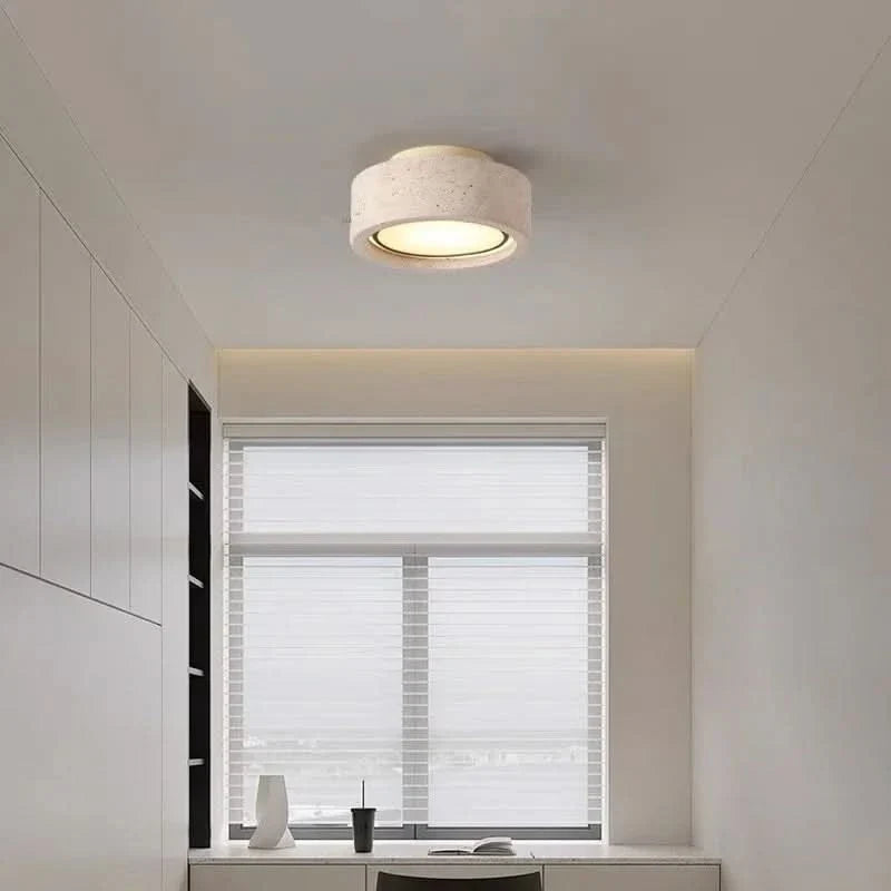 Serene Stone Ceiling Fixture for Tranquil Spaces