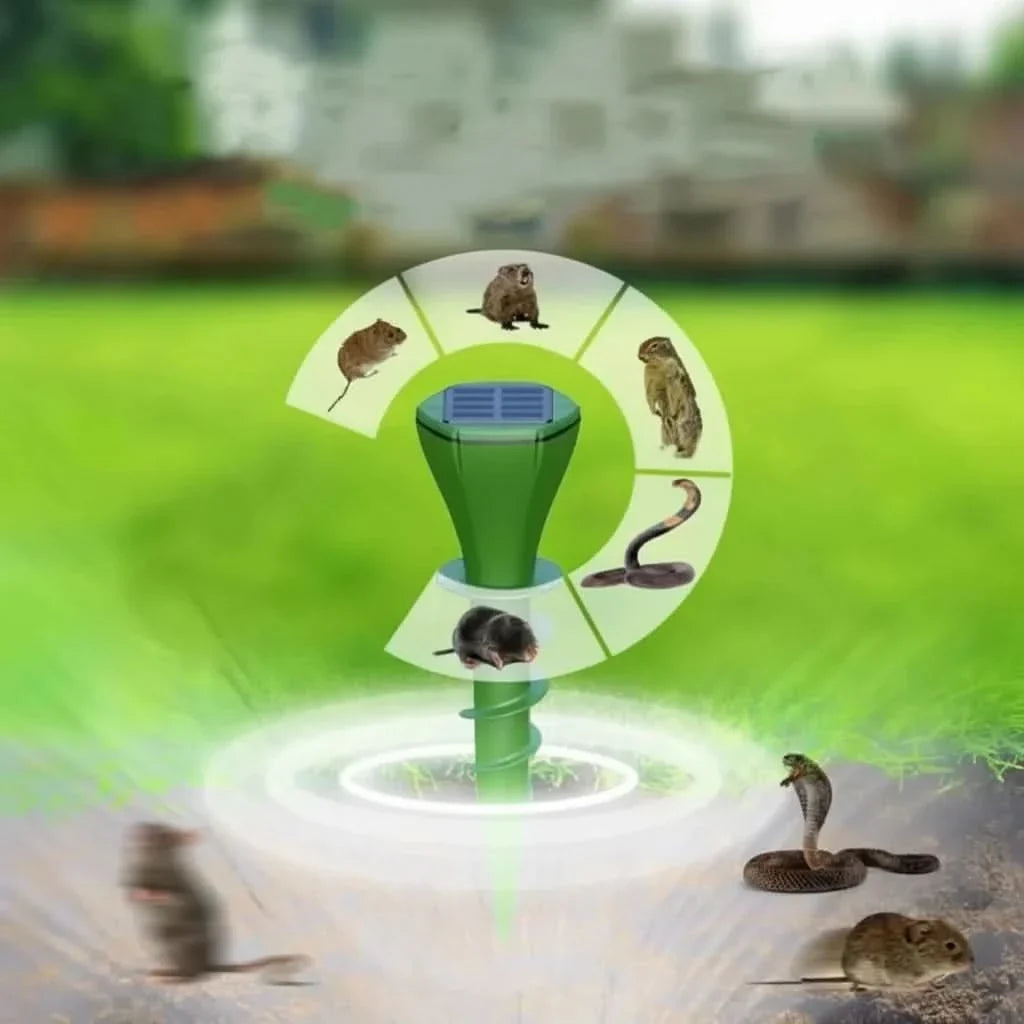 Eco-Friendly Mole Deterrent Spike with Solar Power