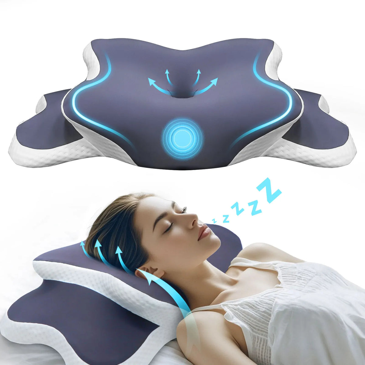 ErgoRest Contoured Memory Foam Pillow – Supportive Neck & Head Comfort