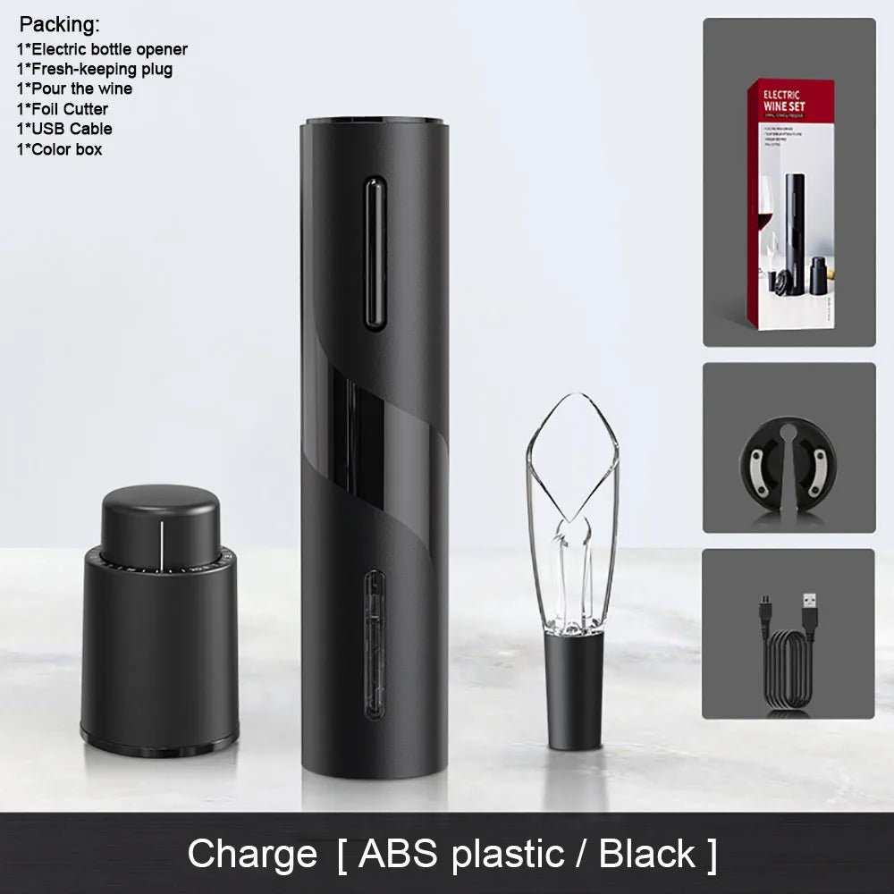 Effortless Electric Wine Opener with Foil Cutter – Cordless Convenience