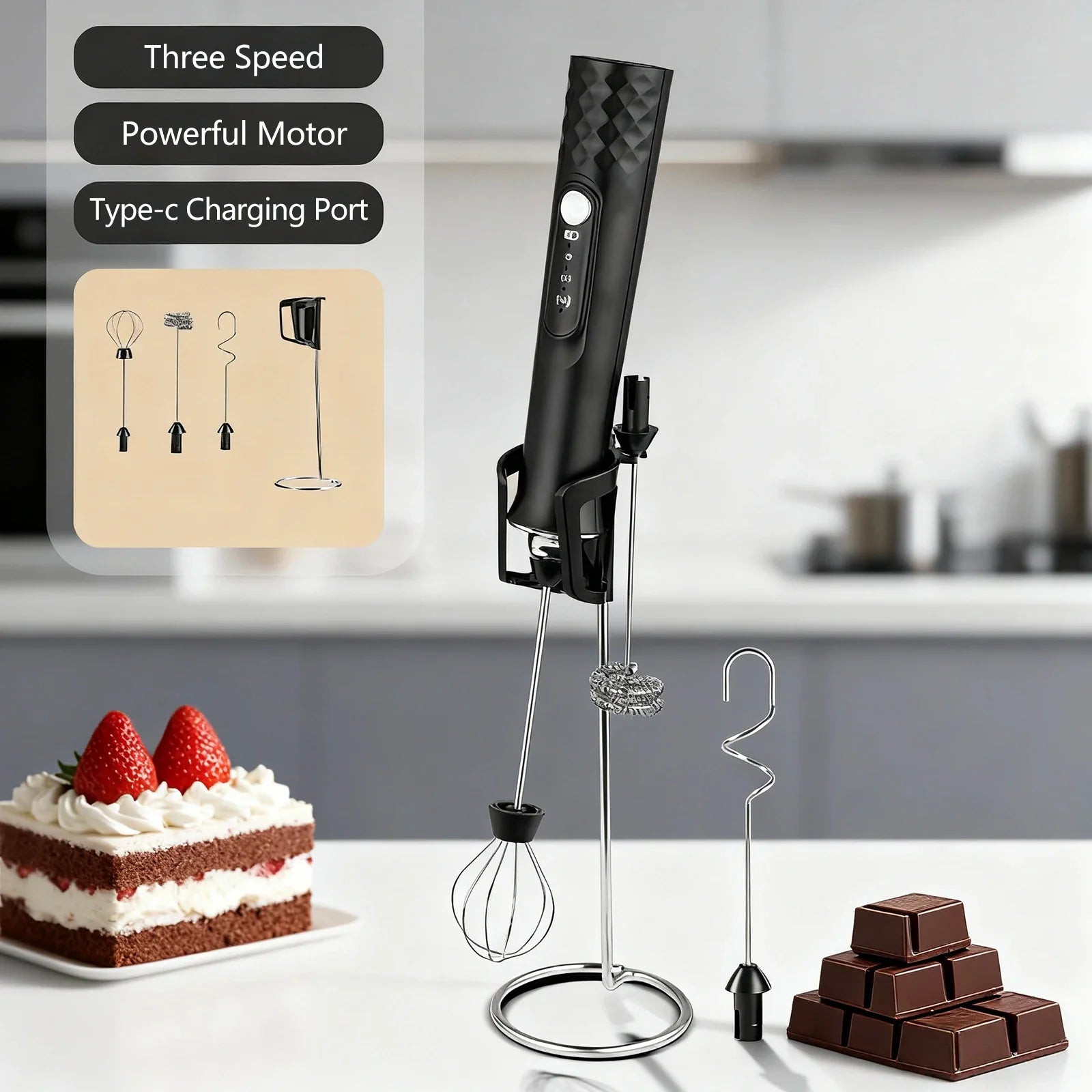 WhiskWave Rechargeable Milk Frother | Effortless Foam for Lattes & More