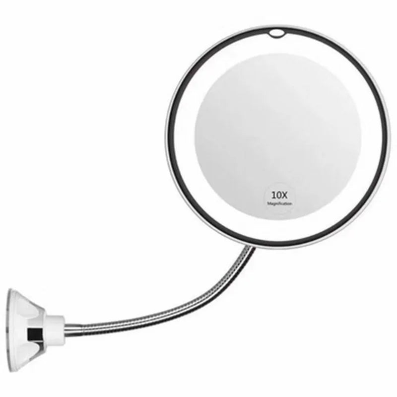 LuxeView 10X Illuminated Makeup Mirror with Adjustable Arm
