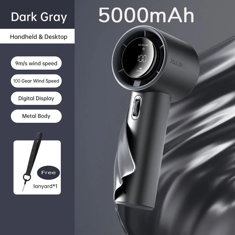 BreezeBuddy Mini Handheld Fan | Rechargeable & Ultra-Portable with 100 Speed Settings