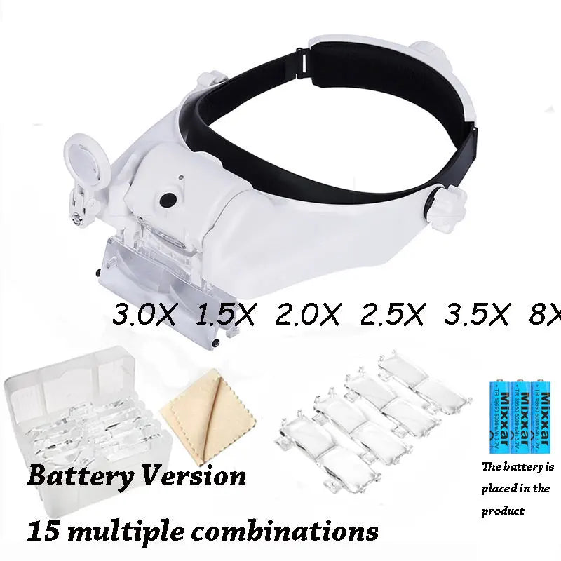 IllumiView Hands-Free LED Magnifier with Custom Brightness