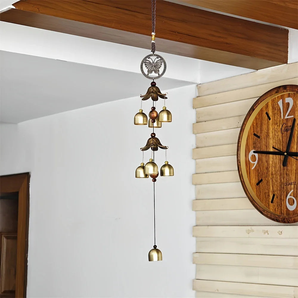 LuxeTone Double Bell Wind Chime – Elegant Metal Decor for Any Space
