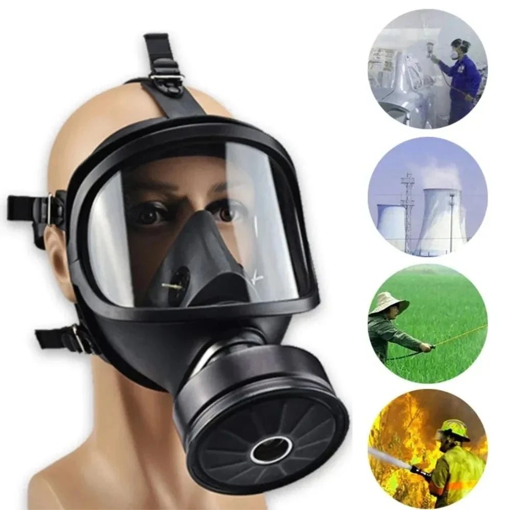 AegisShield Full Face Respirator – Reusable Safety Mask with Adjustable Straps and Replaceable Filters