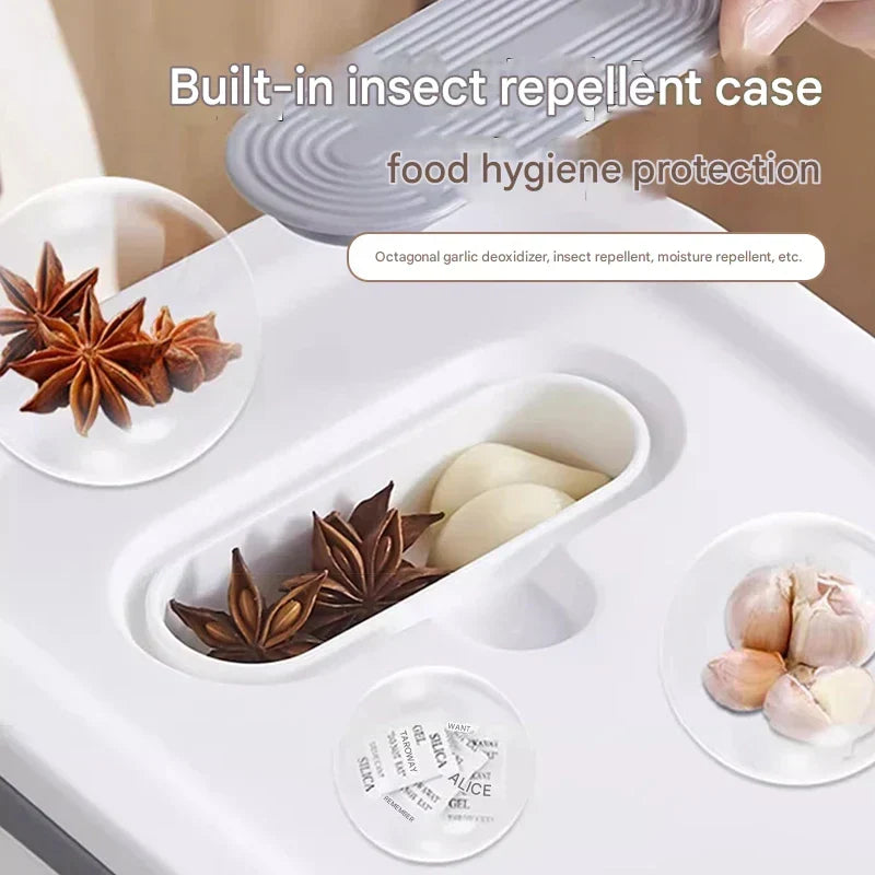 Moisture-Proof and Insect-Resistant Rice Storage Bin for Home Use