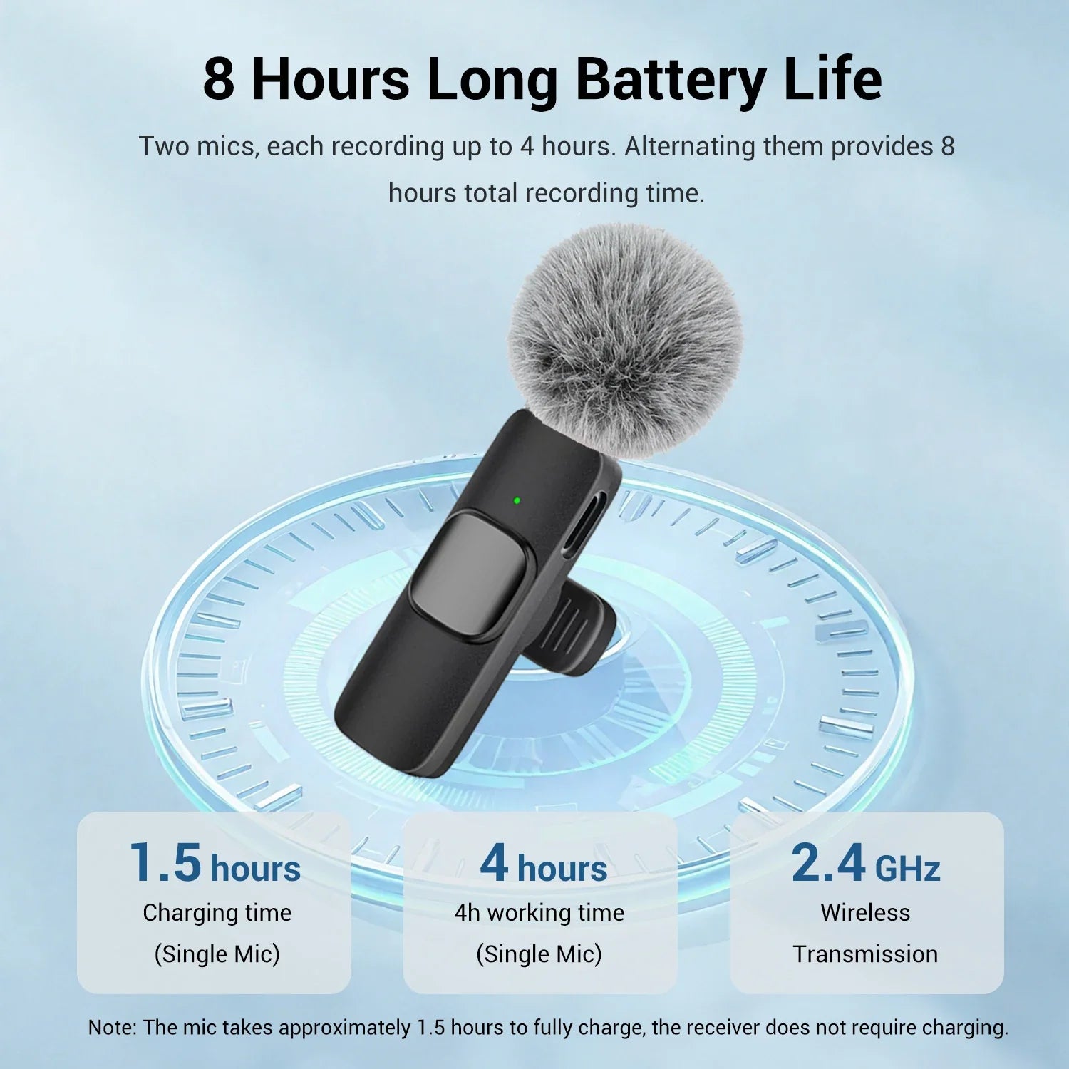 Clip-On Wireless Microphone – USB-C Lavalier Mic for Seamless Audio