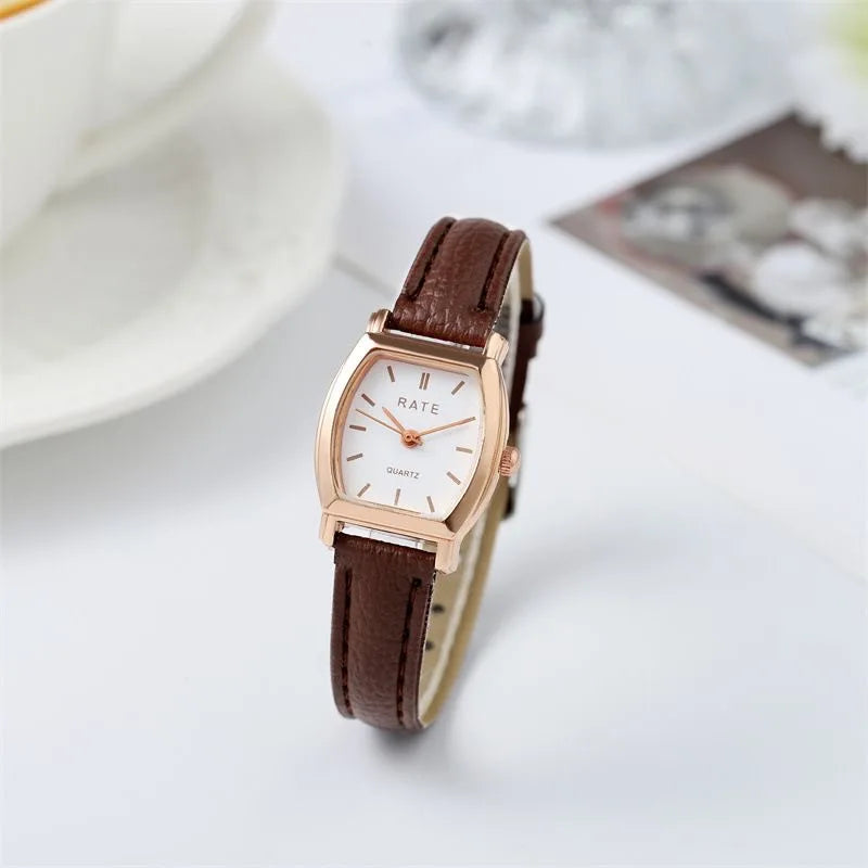 Sophisticated Women's Quartz Timepiece – Leather Strap Analog Watch
