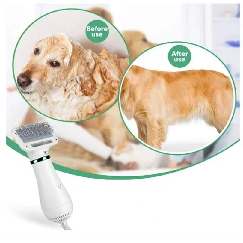 PawEase Dual-Action Pet Dryer & Grooming Brush – Quiet & Efficient
