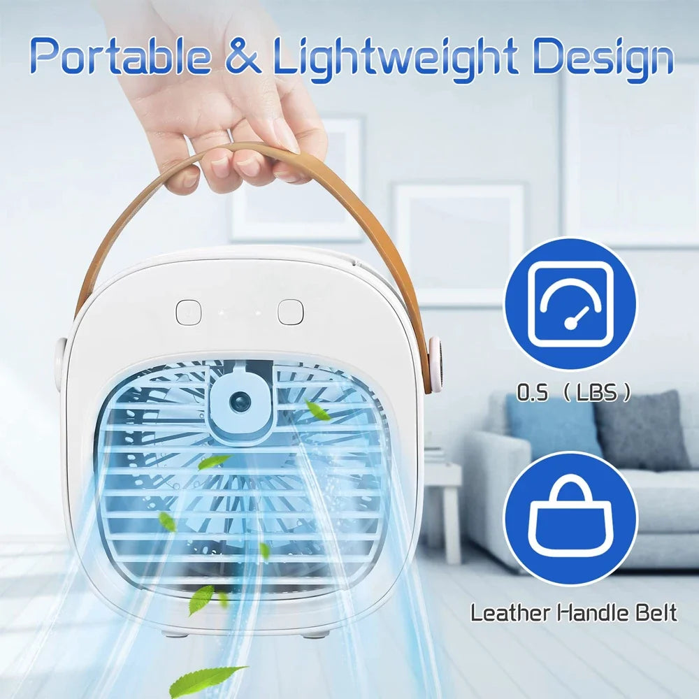 BreezeBuddy Rechargeable Mini Air Cooler – Portable Personal Fan for Travel & Home