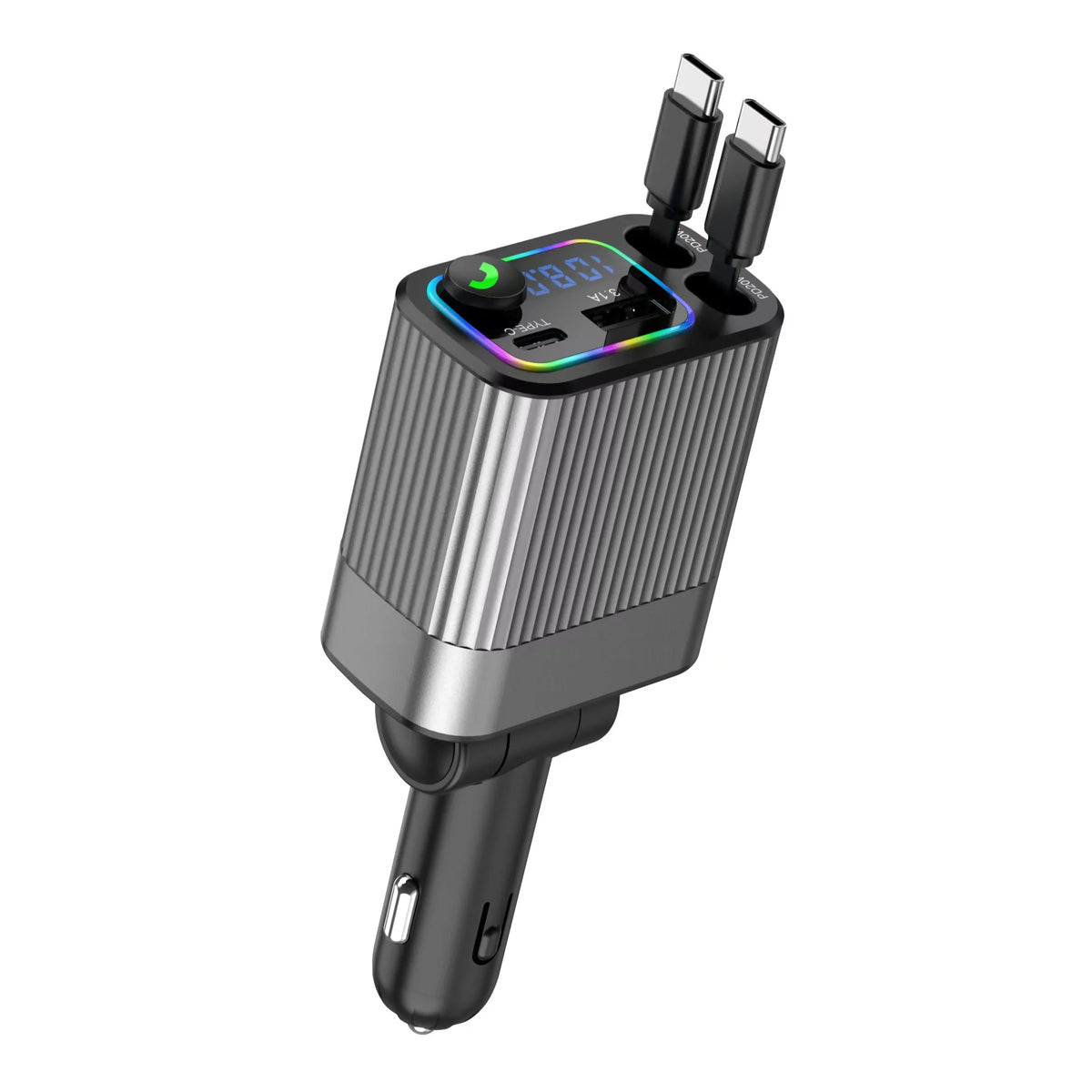 SmartDrive 4-in-1 Bluetooth FM Adapter & Fast USB-C Charger