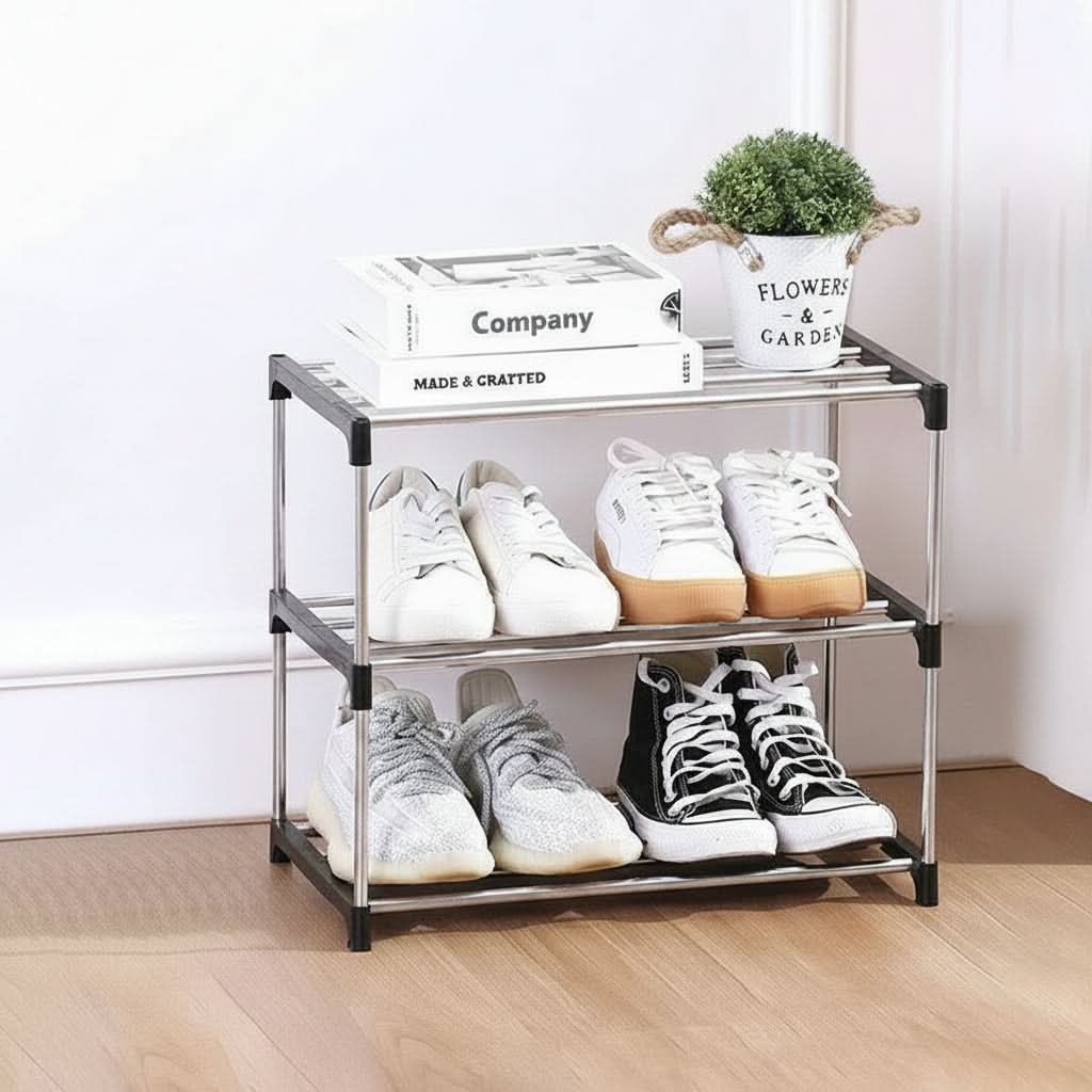 Versatile Vertical Shoe Organizer with Tiered Storage