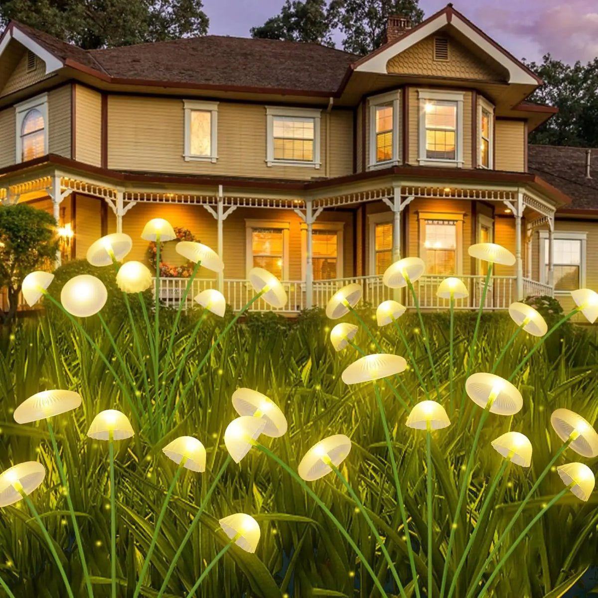 Whimsical Solar Garden Light Duo with 6 Dancing Caps