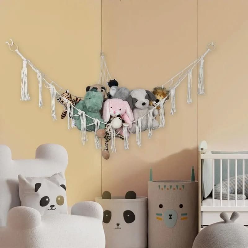 CozyNest – Artisan Toy Storage Net for Stylish Organization