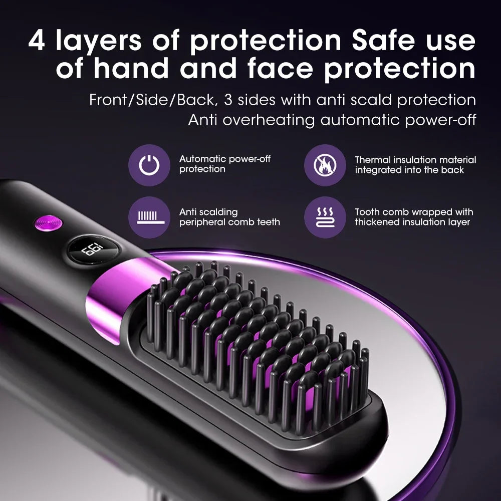 Freestyle Ceramic Hair Straightening Brush – Rechargeable & Cordless