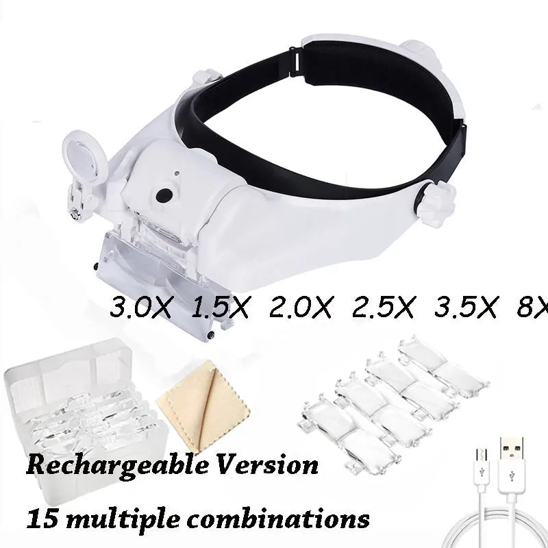 IllumiView Hands-Free LED Magnifier with Custom Brightness