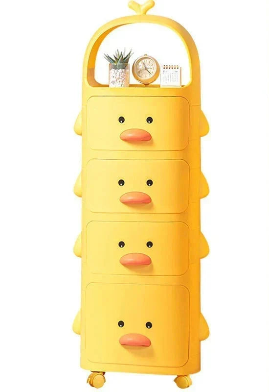 Children's Toy Organizer Cart – Cute Duck Design