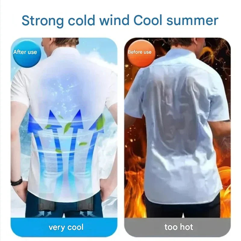 Neck and Waist Fan with Dual Air Outlets for Outdoor Use