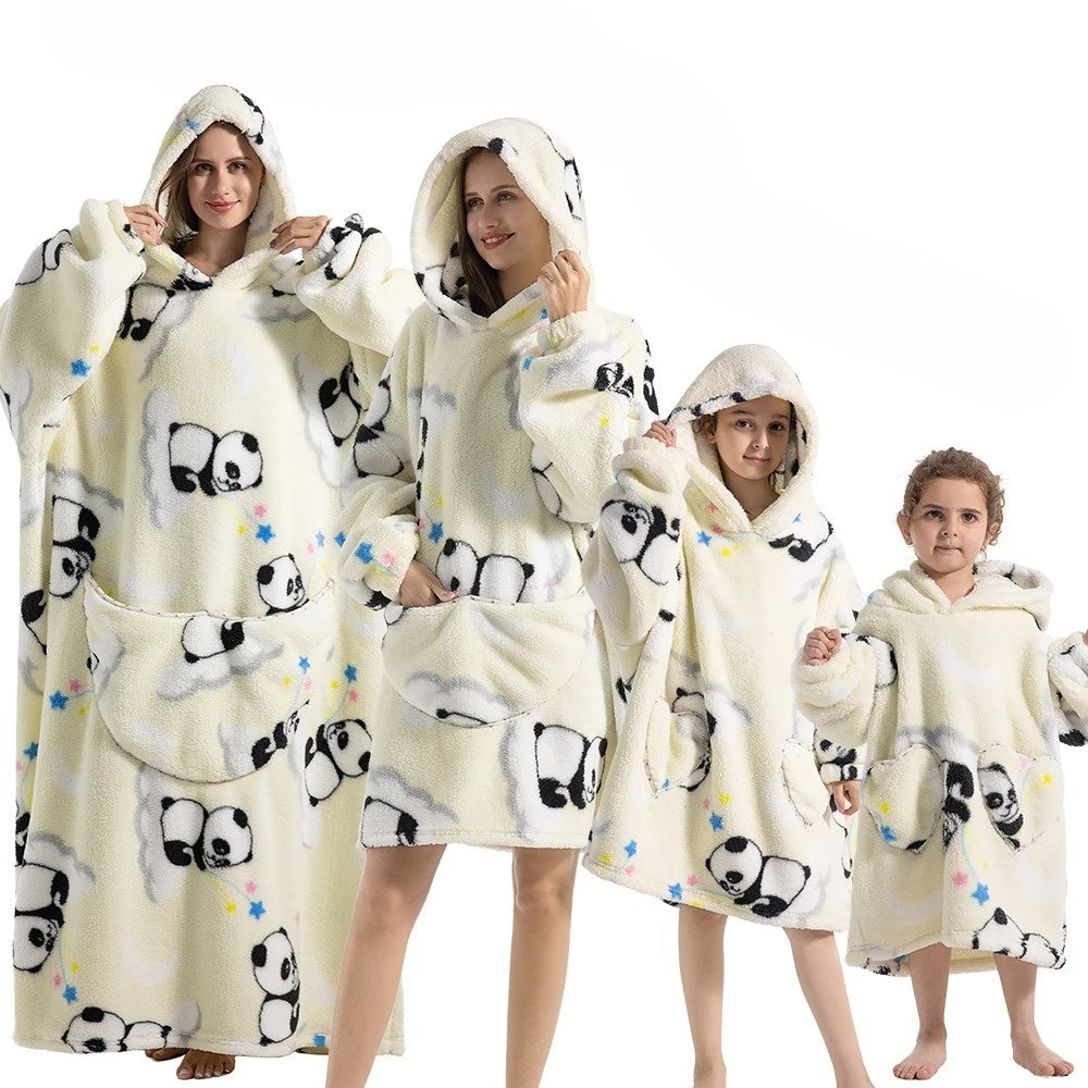 Cozy Halloween Blanket Hoodie – Pumpkin-Themed Wearable Throw