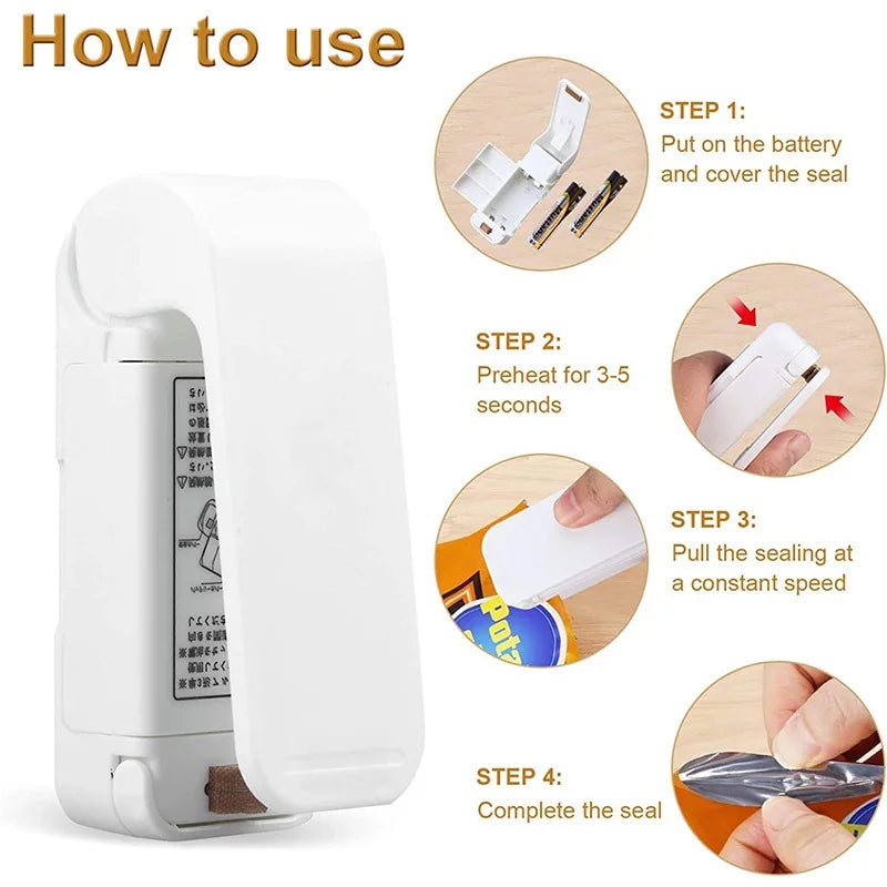 SnackGuard Portable Heat Sealer – Handheld Bag Sealing Solution