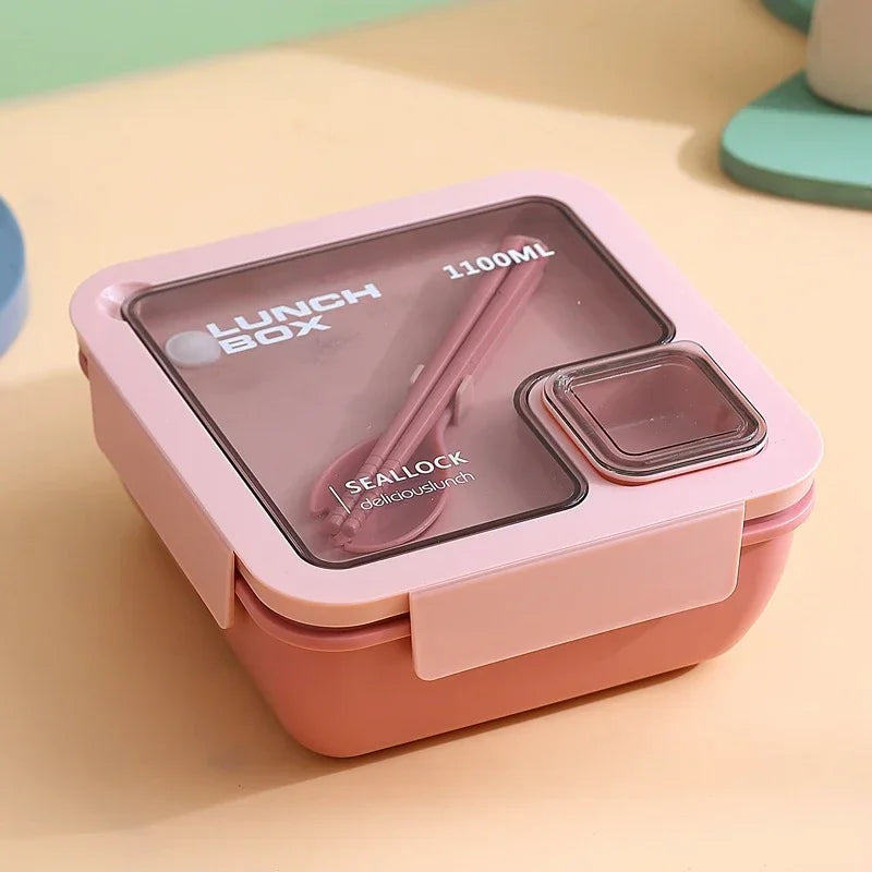 Versatile Lunch Containers – Spill-Resistant with Utensils, Safe for Microwave & Dishwasher