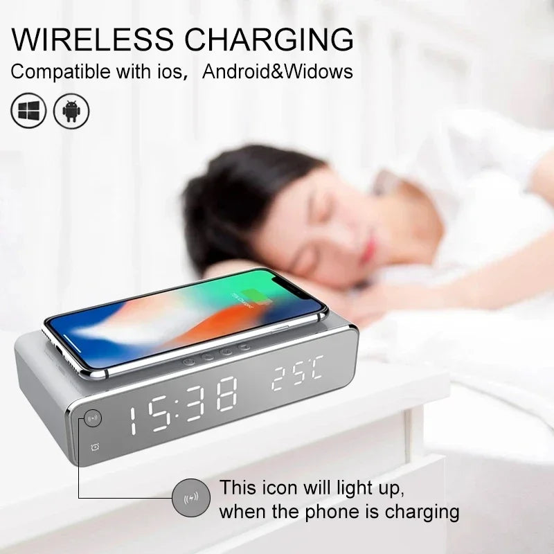 VersaCharge Wireless Dock with Alarm Clock & Temperature Display