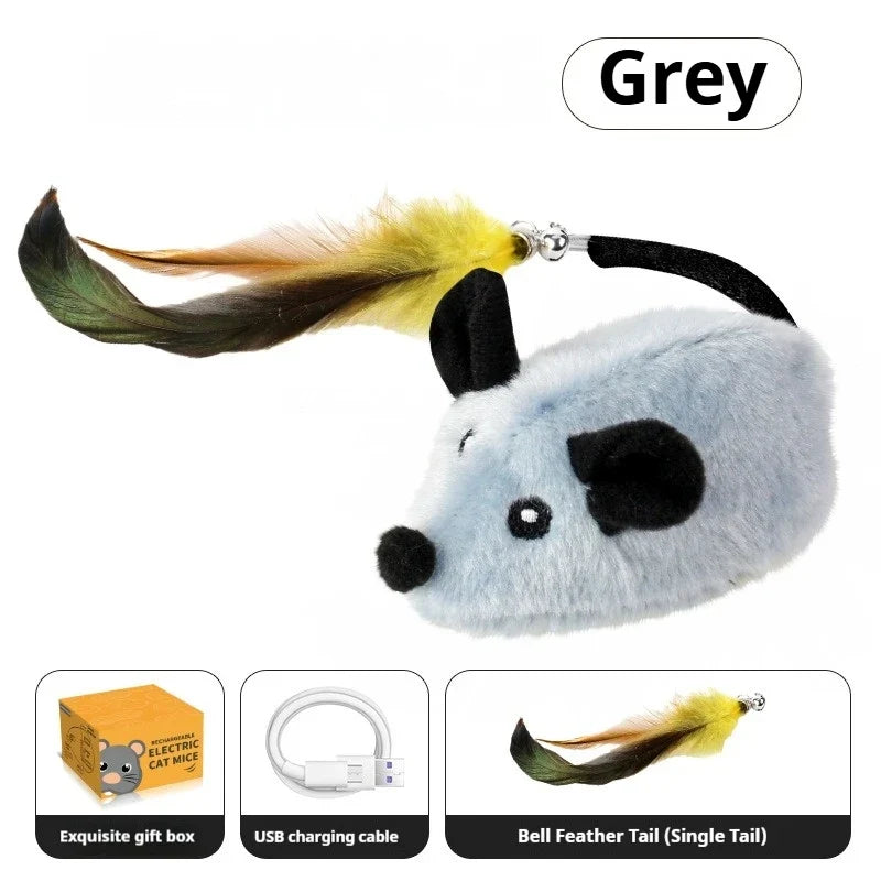 PouncePro Interactive Plush Mouse Toy for Cats & Kittens