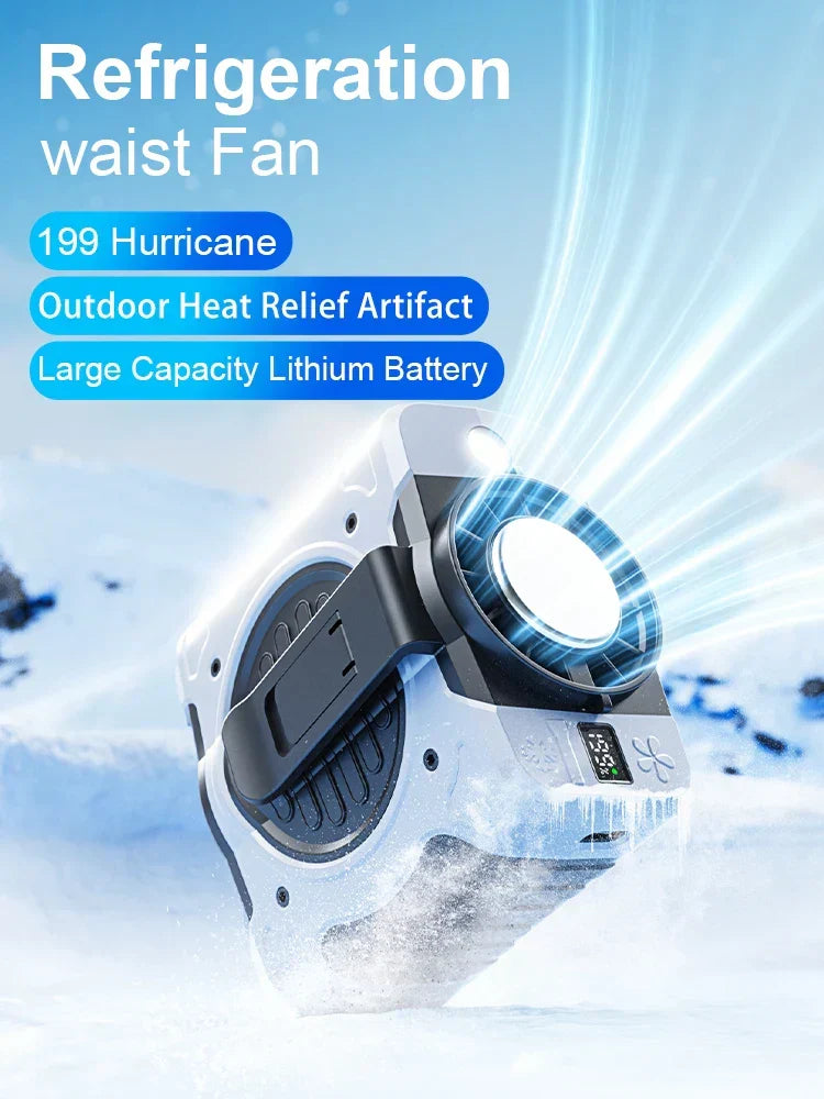 Rechargeable 8000mAh Waist Fan with Cooling Function & 199 Speeds