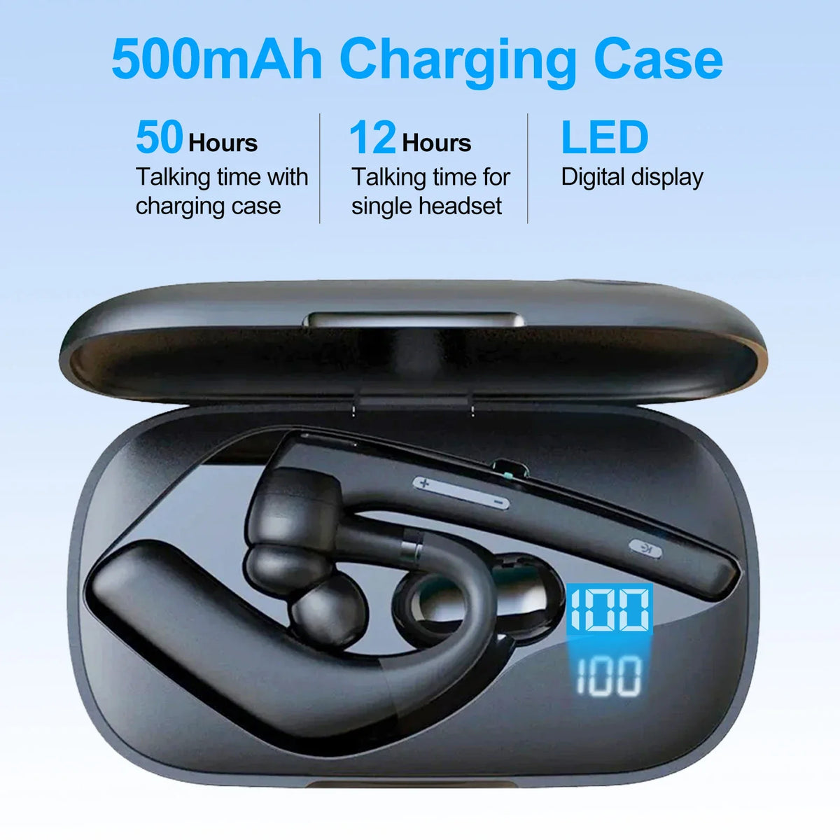 SmartConnect Bluetooth Earpiece with Dual Microphones – Noise Reduction for Effortless Calls