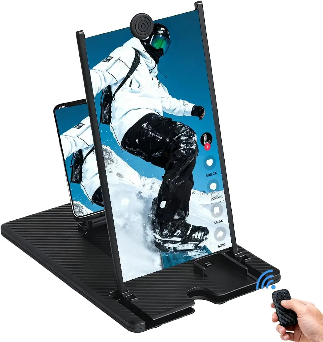 SmartView 3D Mobile Screen Amplifier – 12"/14" Foldable Stand with Bluetooth Control