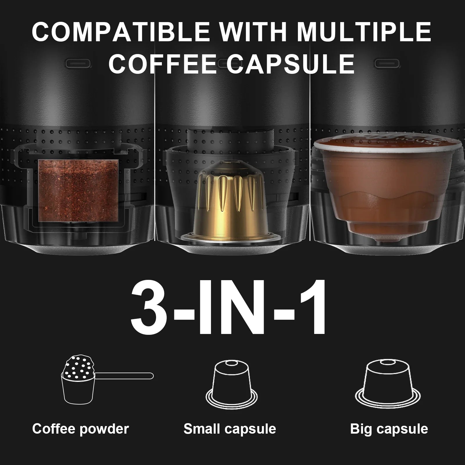 Compact Wireless Espresso Brewer | 20-Bar Pressure & USB Rechargeable